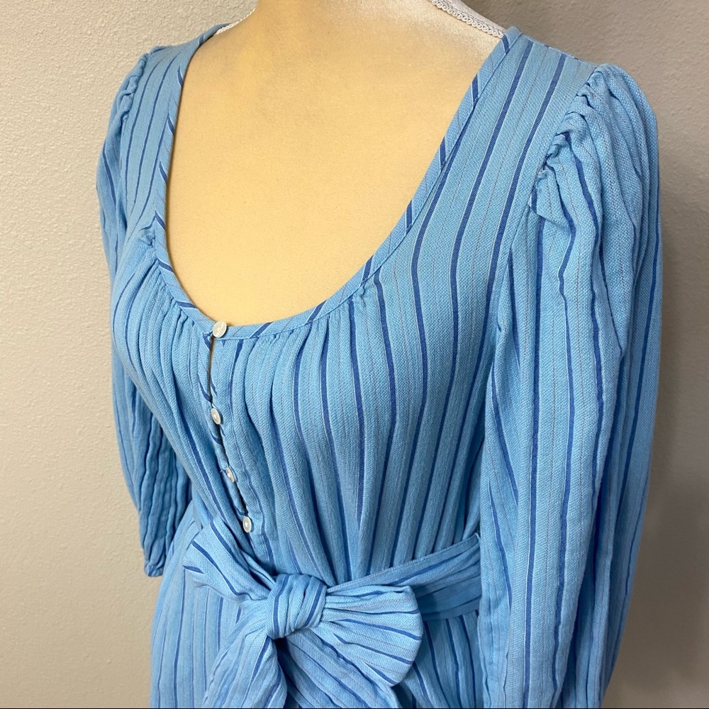 J. Crew Balloon-Sleeve Striped Dress - Picture 6 of 11